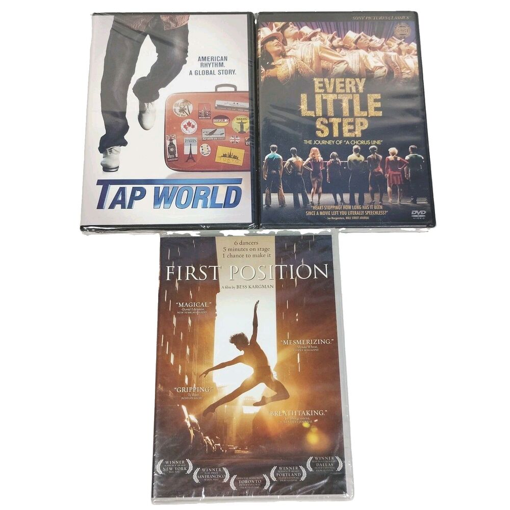 NEW Lot Of 3 Dance Themed DVDs Tap World Every Little Step First Position Ballet